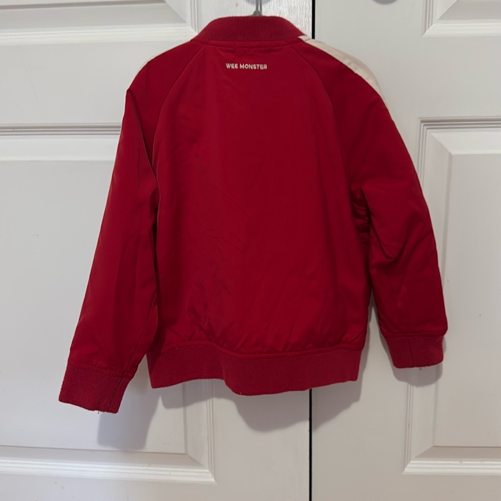 Red WEE MONSTER boys jacket in a size 4T.
